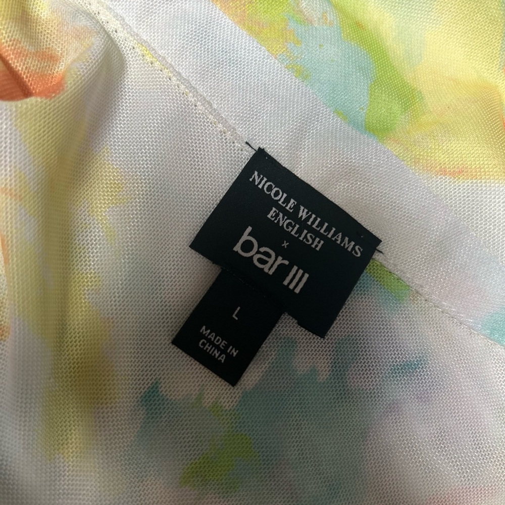 Bar III Tie Dye Stretch Ruched Bodycon Dress Large - Picture 9 of 13
